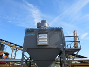 CMAXX Dust Collector Installed on a Conveyor to comply with the new Silica Dust Rule CMAXX Filtration System Silica Dust Rule