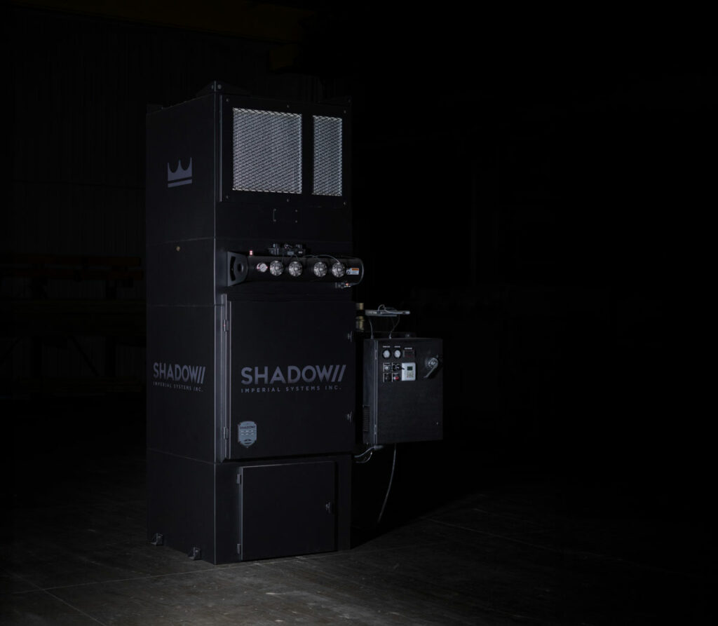 The Shadow Fume Extraction System returns fresh air to the welding area of Cresswood Shredding Machinery