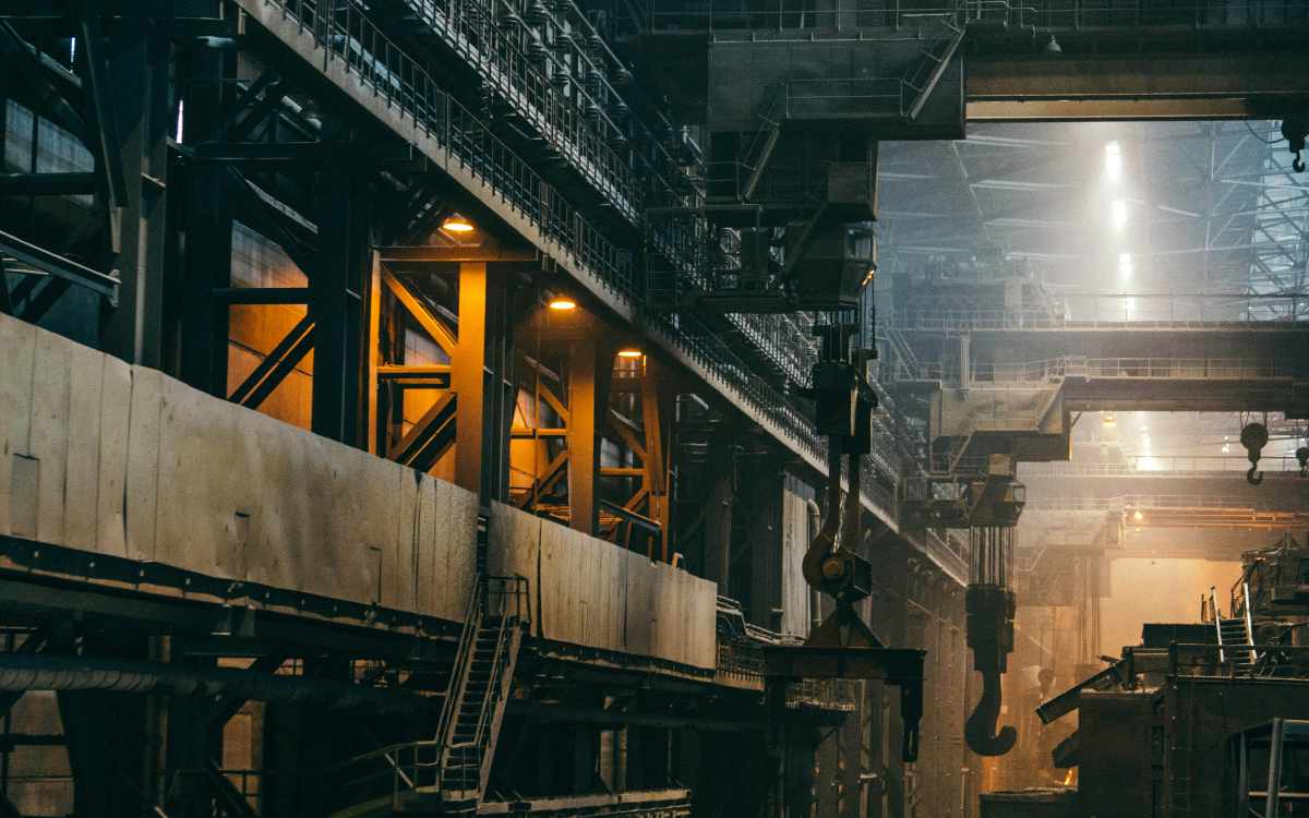 Inside view of a manufacturing facility that may have combustible dust, requiring a dust hazard analysis